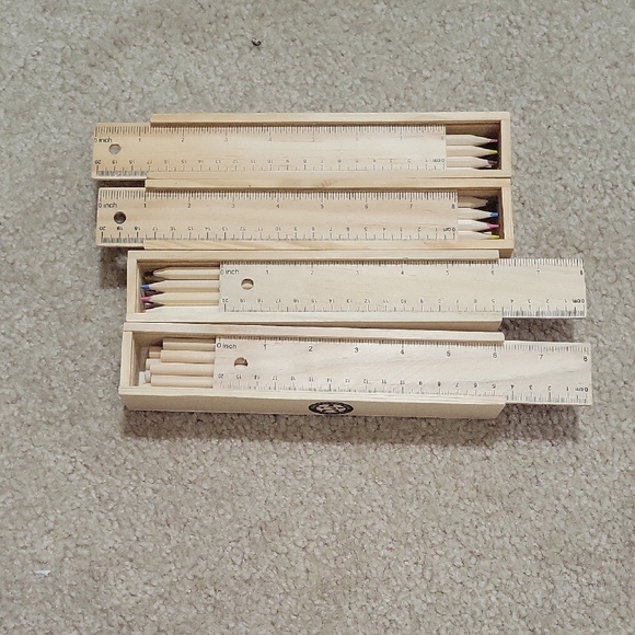 Other | Wooden Pencil And Ruler Set | Poshmark